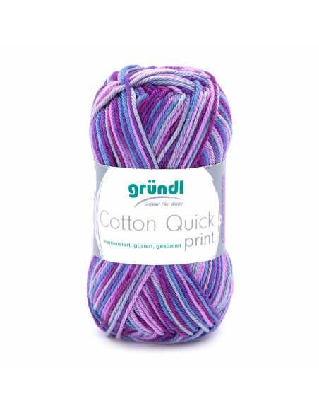 Pelote Cotton Quick print 50g violet/bleu
