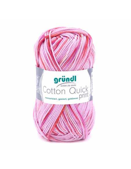 Pelote Cotton Quick print 50g rose/rose pale/rouge