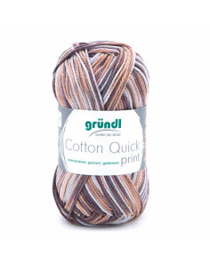Pelote Cotton Quick print 50g brun/beige/marron