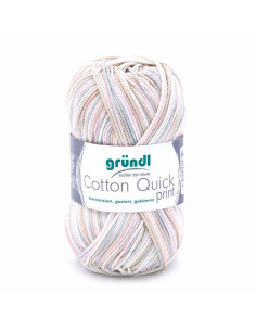 Pelote Cotton Quick print 50g beige gris rose