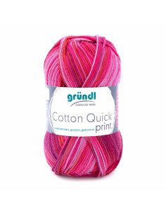 Pelote Cotton Quick print 50g fuschia/rose