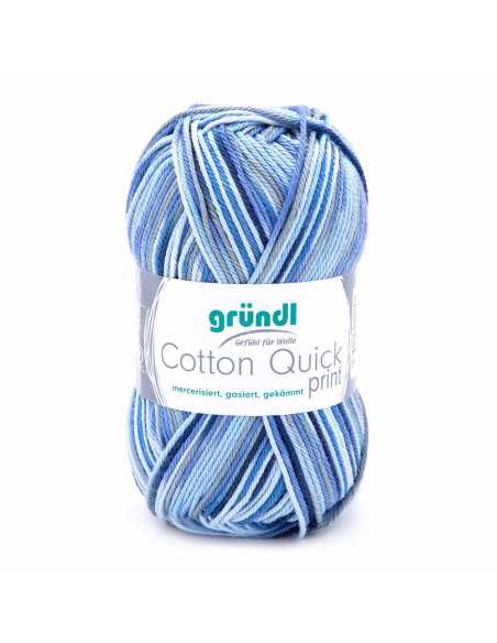 Pelote Cotton Quick print 50g bleu/gris/noir