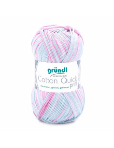 Pelote Cotton Quick print 50g gris/rose