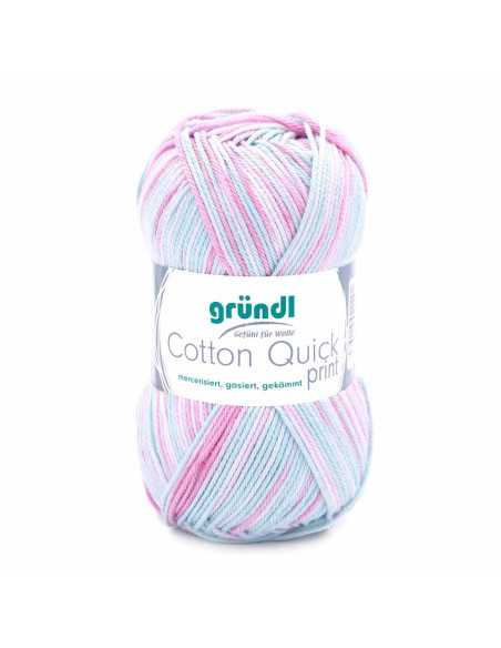 Pelote Cotton Quick print 50g gris/rose