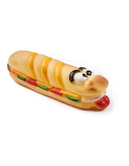 Hot dog fantaisie caoutchouc, 18x5,5x4,5 cm
