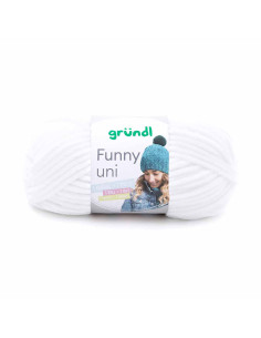 Pelote Funny uni 100g  blanc