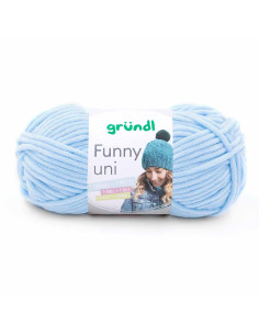 Pelote Funny uni 100g  bleu ciel