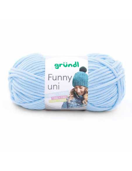 Pelote Funny uni 100g bleu ciel