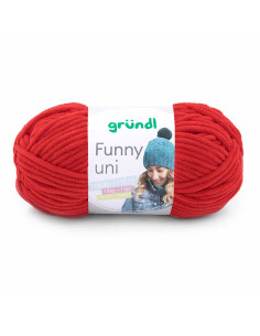 Pelote Funny uni 100g rouge