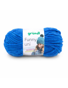 Pelote Funny uni 100g bleu