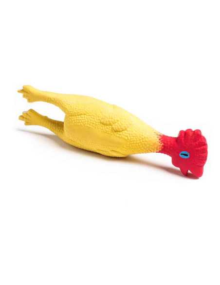 Poule latex 22x5,5 cm, jaune rouge