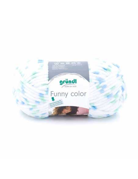 Pelote Funny color 100g bleu-vert color