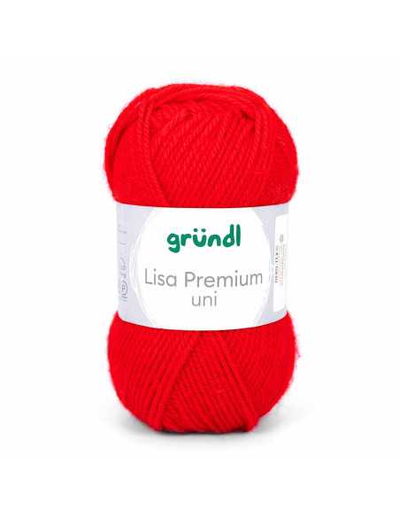 Pelote Lisa Uni 50g rouge