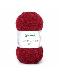 Pelote Lisa Uni 50g bordeaux