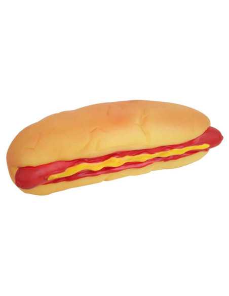 Hot-dog très grande taille, vinyle, 25 x 8,5 x 7 cm, brun