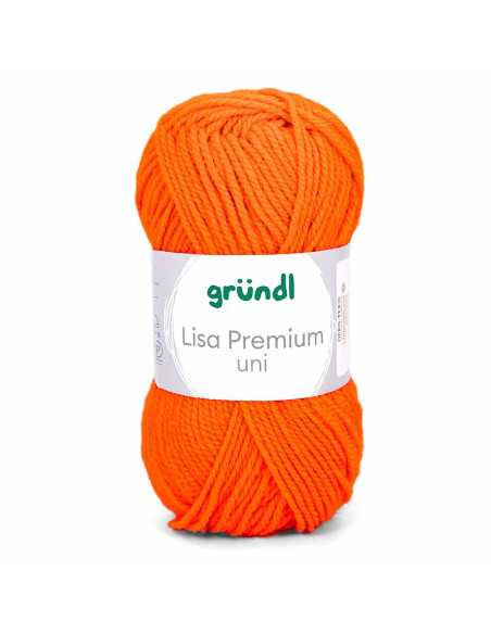 Pelote Lisa Uni 50g orange fluo