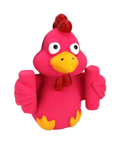 Poule, latex, 13 cm, rose