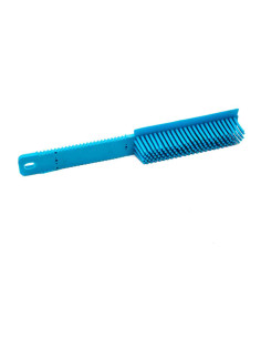 Brosse ramasse poils caoutchouc, 26x4x2,5cm bleu