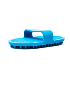 Brosse massante avec sangle attache, 13x9 cm, bleu