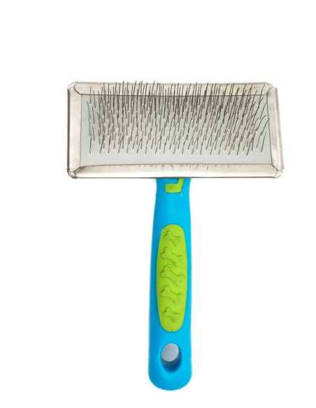 Brosse avec manche ergonomique 13x9x4,5cm bleu vert