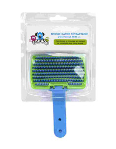 Brosse carde rétractable plastique grand format 20x12 cm