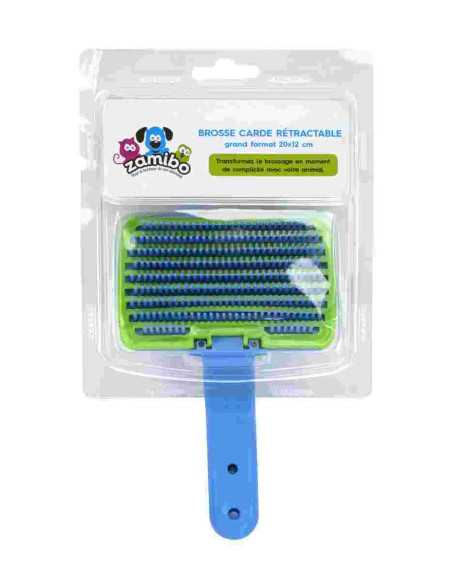 Brosse carde rétractable plastique grand format 20x12 cm