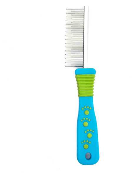 peigne 2 hauteurs 20x8x3 cm, bleu vert