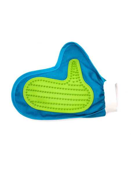 Gant de brossage et massage, 24x17 cm, bleu vert