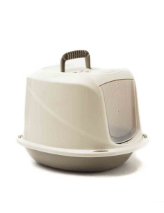 Maison litière avec filtre, 45x36x31,5 cm, taupe beige
