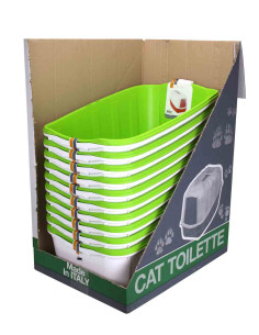 Maison litière, poignée pelle incorporée, 40 x 40 x 55 cm, vert anis