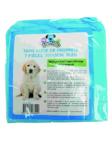 Tapis alèse de propreté, 7 pcs, 30x45 cm, bleu