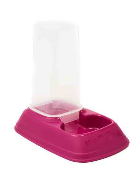 Distributeur eau ou croquettes antidérapant, 20x19x13 cm, 0,7 litre, ROSE