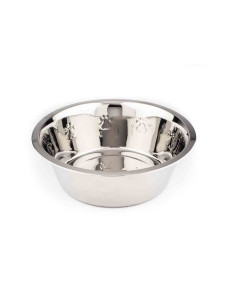 Gamelle inox décor pattes relief, 13 cm