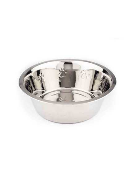 Gamelle inox décor pattes relief, 24 cm