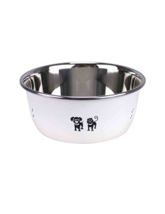 Gamelle inox décor Zamibo, 15 cm Blanc