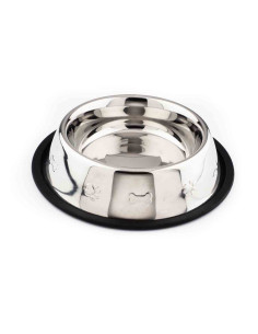 gamelle inox decor pattes et os relief, antiderapante, 34 cm