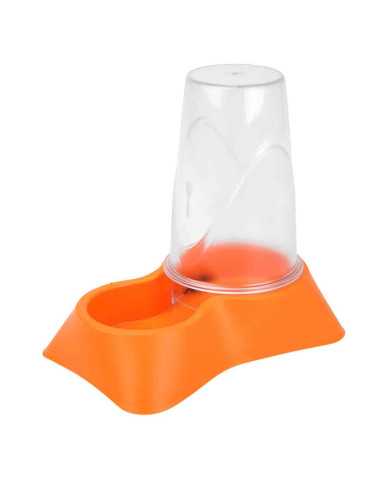 Distributeur eau et croquettes 0,65 l, 13,5x20x19,5 cm orange