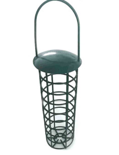 Mangeoire silo pour boules de graisse, métal, 23 x 7,5 cm, vert