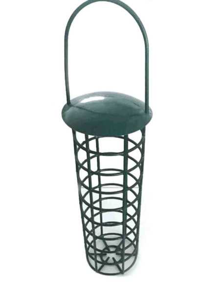 Mangeoire silo pour boules de graisse, métal, 23 x 7,5 cm, vert