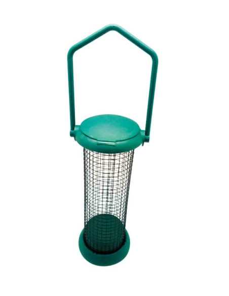 Mangeoire silo pour cacahuètes , plastique, 21,5 x 8,5 cm,vert