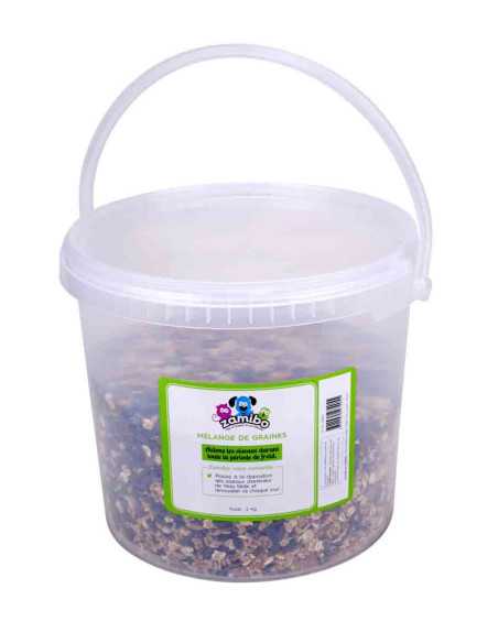 Graines mixtes en seau, 2 kg (dlc 31/12/2020)