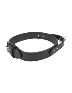 Collier chien cuir synthétique, poignée, 4 x 75 cm, noir