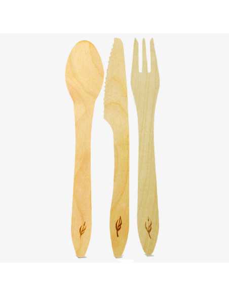 Couverts en bois Set (Couteaux X6/Fourchettes X6/CuillèresX6)