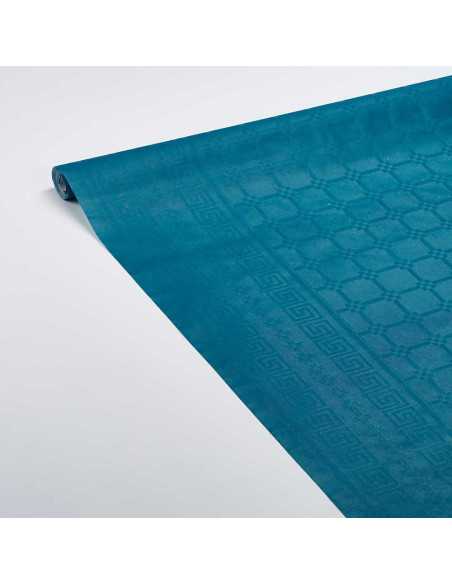 Nappe en papier damassé Bleu canard
