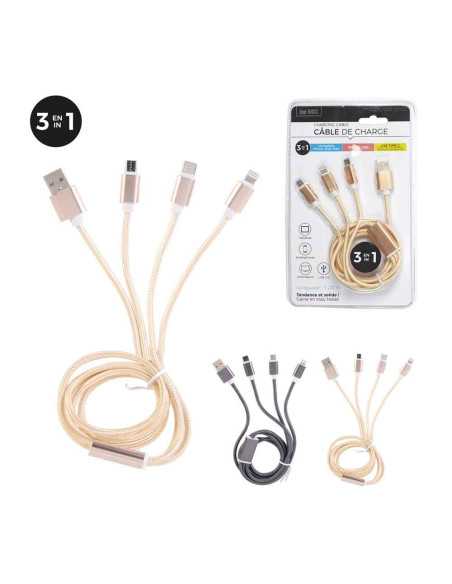 Cable Charge Type C Iphone Micro Usb 3En1 M24
