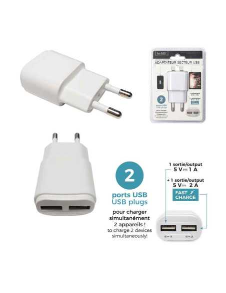 Chargeur Secteur Avec Double Port Usb 3A M12
