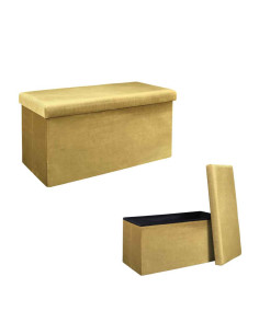 Coffre Banc Pliable Velours Cotele Giulia Jaune M2