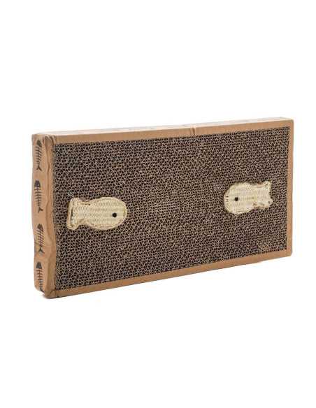 Griffoir kraft et herbe a chat, poisson sisal, 47x24x4cm