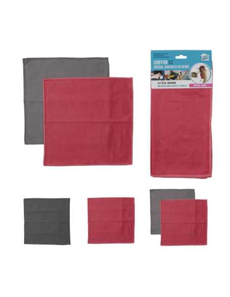 Torchon Microfibre Essuie Verre 30X30Cm X2 M24