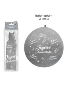 Ballon Geant Joyeux Anniversaire Argent